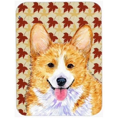 Carolines Treasures SS4370LCB 12 X 15 In. Corgi Fall Leaves Portrait Glass Cutting Board; Large